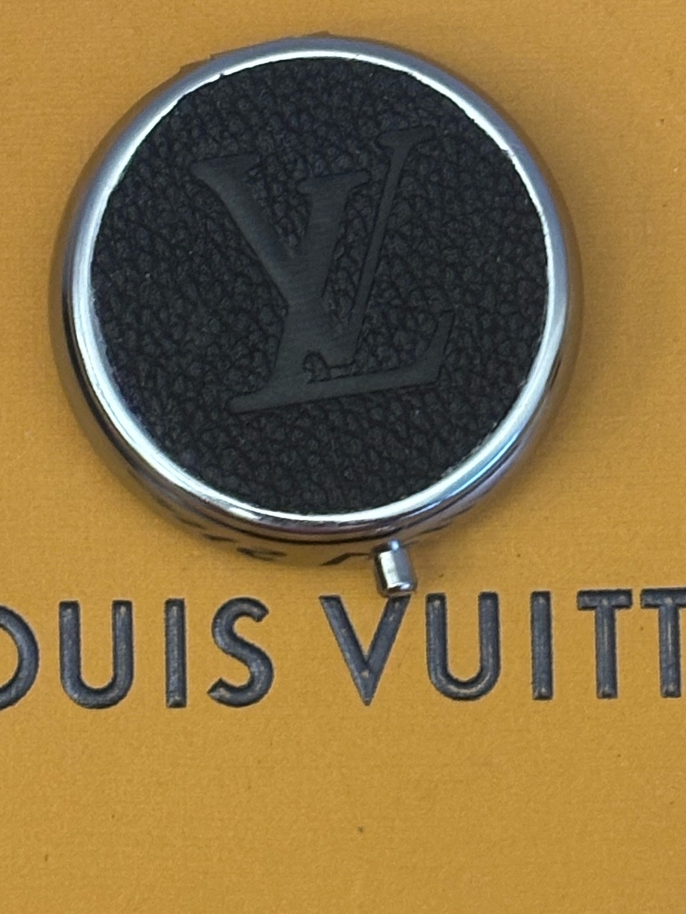 Louis Vuitton Black Monogram Pill Box, Lill Case, Jewelry Case 2 in diameter